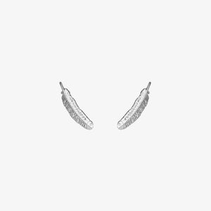 Miromiro Feather Stud Earrings Silver