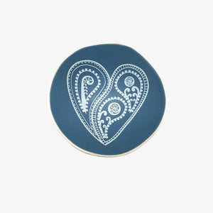 *Aroha Paisley Bowl 7cm White Print on Blue