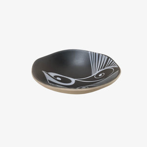 Bowl 7cm - GC Piwakawaka White On Black