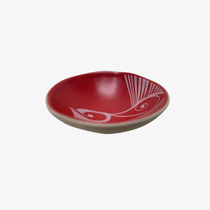 Bowl 7cm - GC Piwakawaka White On Red