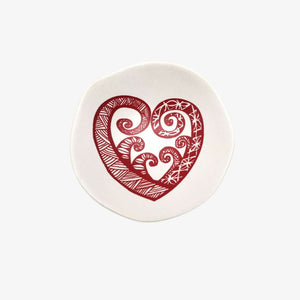 Pacific Aroha Bowl 7cm Red Print on White