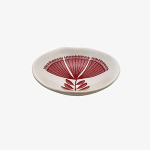 Pohutukawa Lace Bowl 7cm Red Print on White