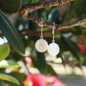 Round Tiki Earrings Silver