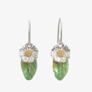 Daisy Flower & Leaf Earrings