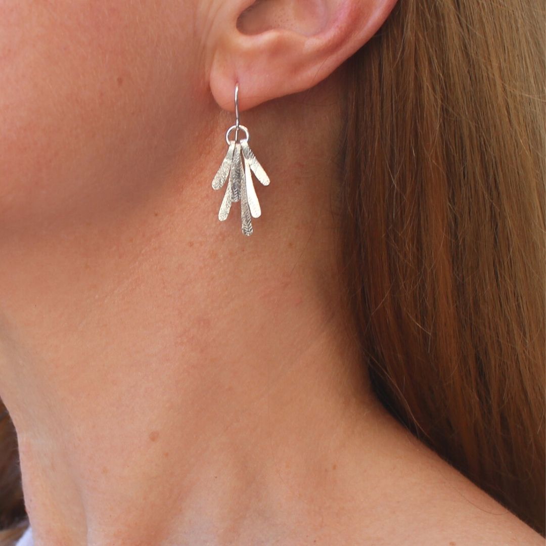 Flutter Drop Earrings - Silver