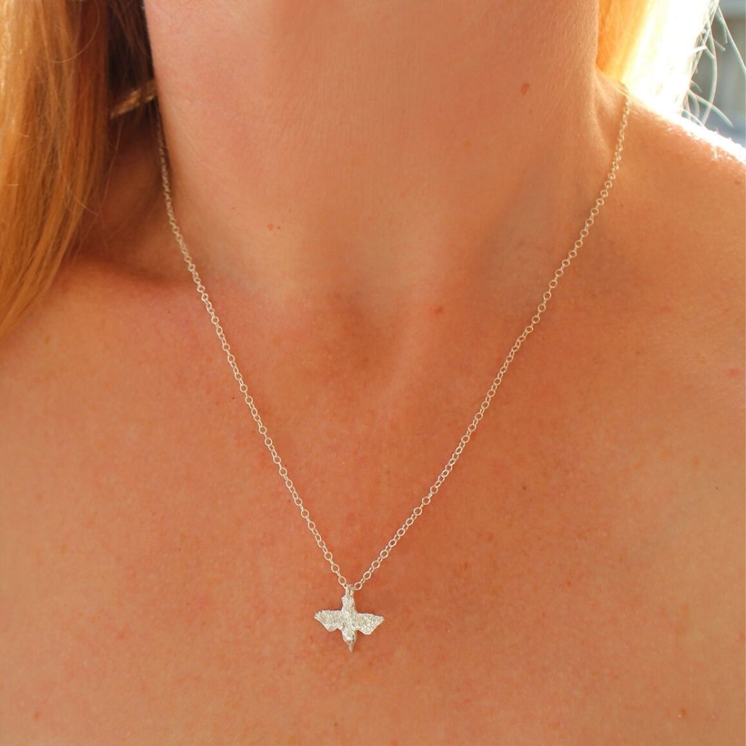 Kotare Bird Necklace - Silver