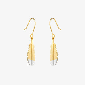 Huia Feather Earrings Gold