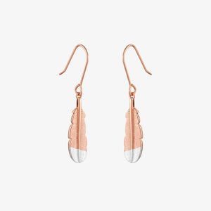 Huia Feather Earrings Rose Gold