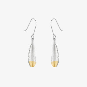 Huia Feather Earrings Silver