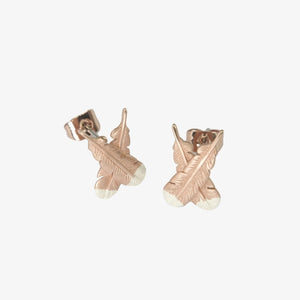 Huia Feather Studs Rose Gold