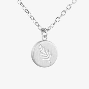 Round Fern Necklace Silver