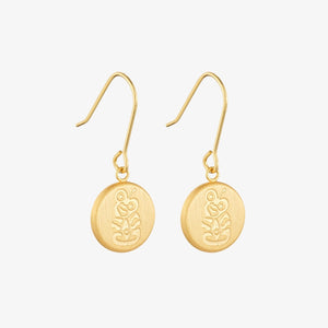 Round Tiki Earrings Gold