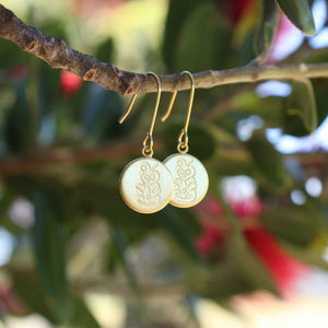 Round Tiki Earrings Gold