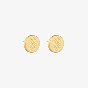 Round Tiki Studs Gold