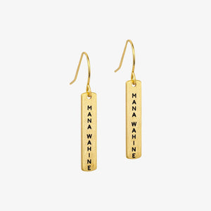 Te Reo Mana Wahine Earrings Gold