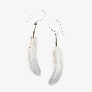 Mother Of Pearl Feather Earrings