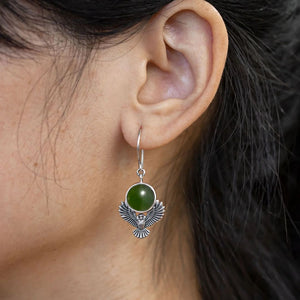 Pounamu Owl Guardian Earrings