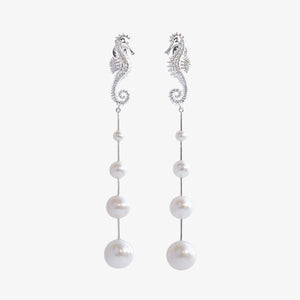 Seahorse Pearl Drop Earrings - NVK