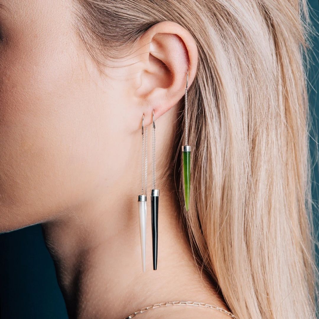 Slipstream Earrings, Black Buffalo Horn - NVK