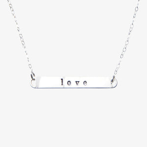 Love Message Bar Necklace