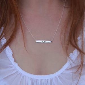 Love Message Bar Necklace