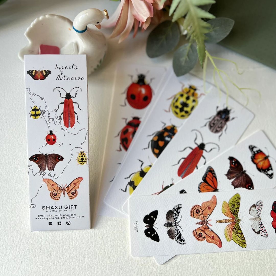 Bookmarks, Pack of 5, NZ Insects