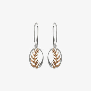 Ascending Fern Earrings, Rose Gold Plated