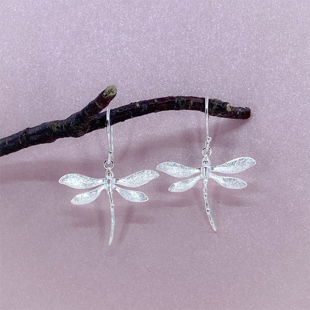 Dancing Dragonfly Earrings - Ice  Finish