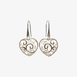 Koru Heart Basket Earrings - Rose Gold Plated