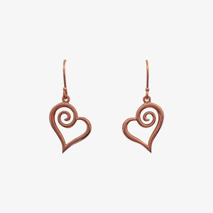 Koru Heart Earrings - Rose Gold Plated