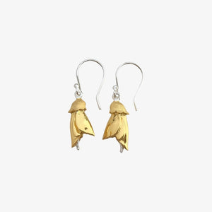 Kōwhai Flower Earrings - Yellow Gold Plated