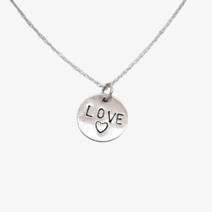 Disc Love Necklace, Silver