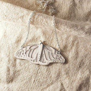 Monarch Butterfly Necklace, Silver