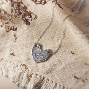 Ruru Heart Necklace, Silver