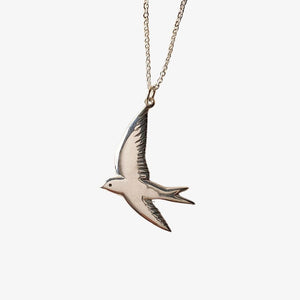 Welcome Swallow Necklace, Silver