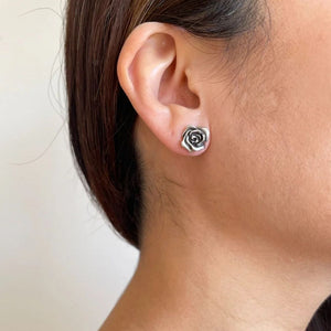 Blackened Rose Studs