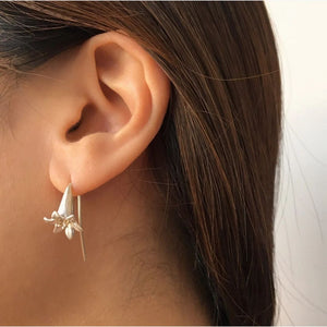 Lily Earrings- sterling silver, 9ct gold