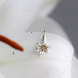 Lily Earrings- sterling silver, 9ct gold