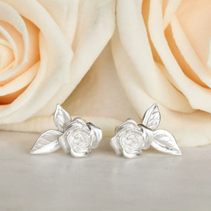 Rose Earrings - Sterling Silver