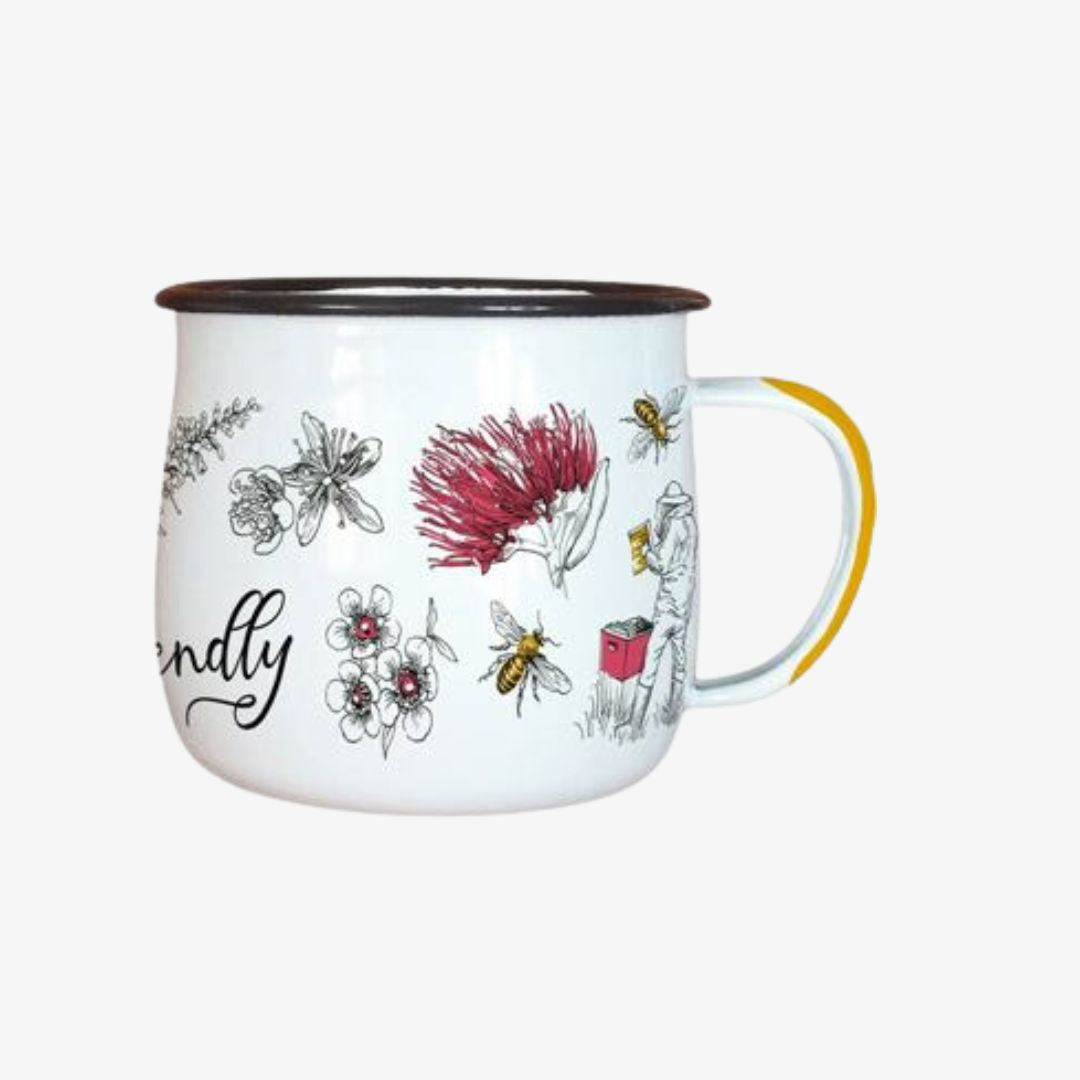 Bee Friendly Enamel Mug