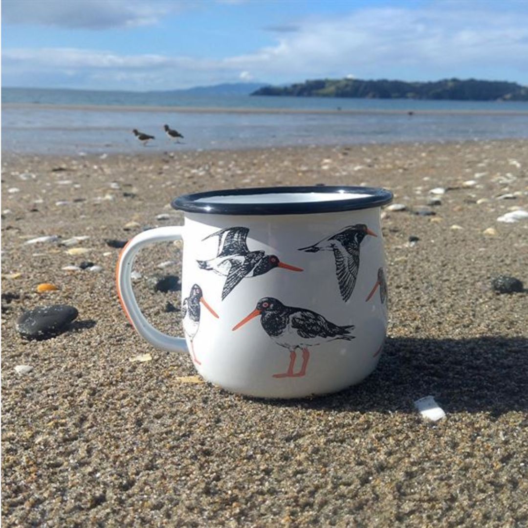 Oystercatchers Enamel Mug