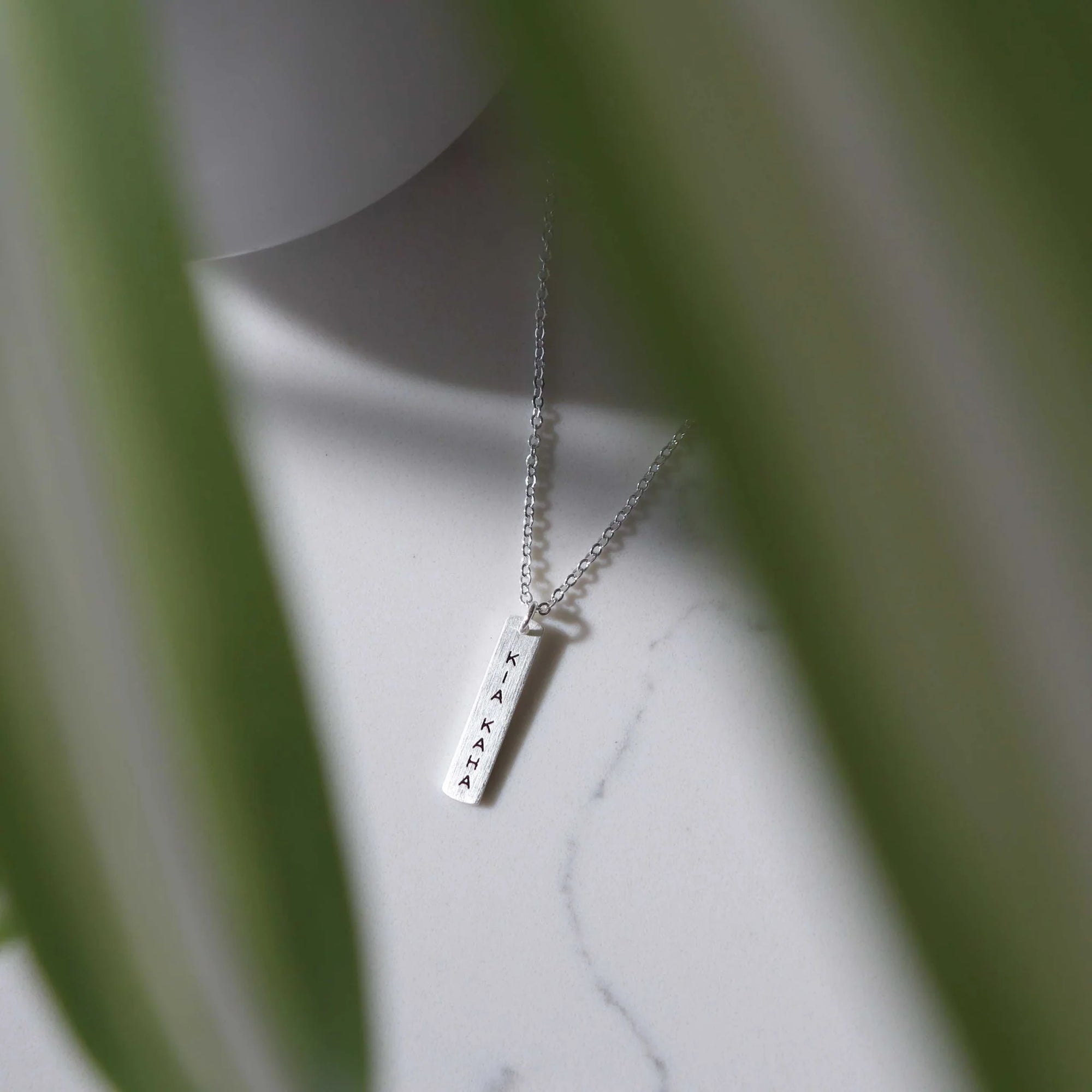 Te Reo Kia Kaha Necklace Silver