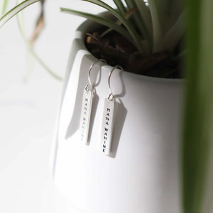 Te Reo Mana Wahine Earrings Silver