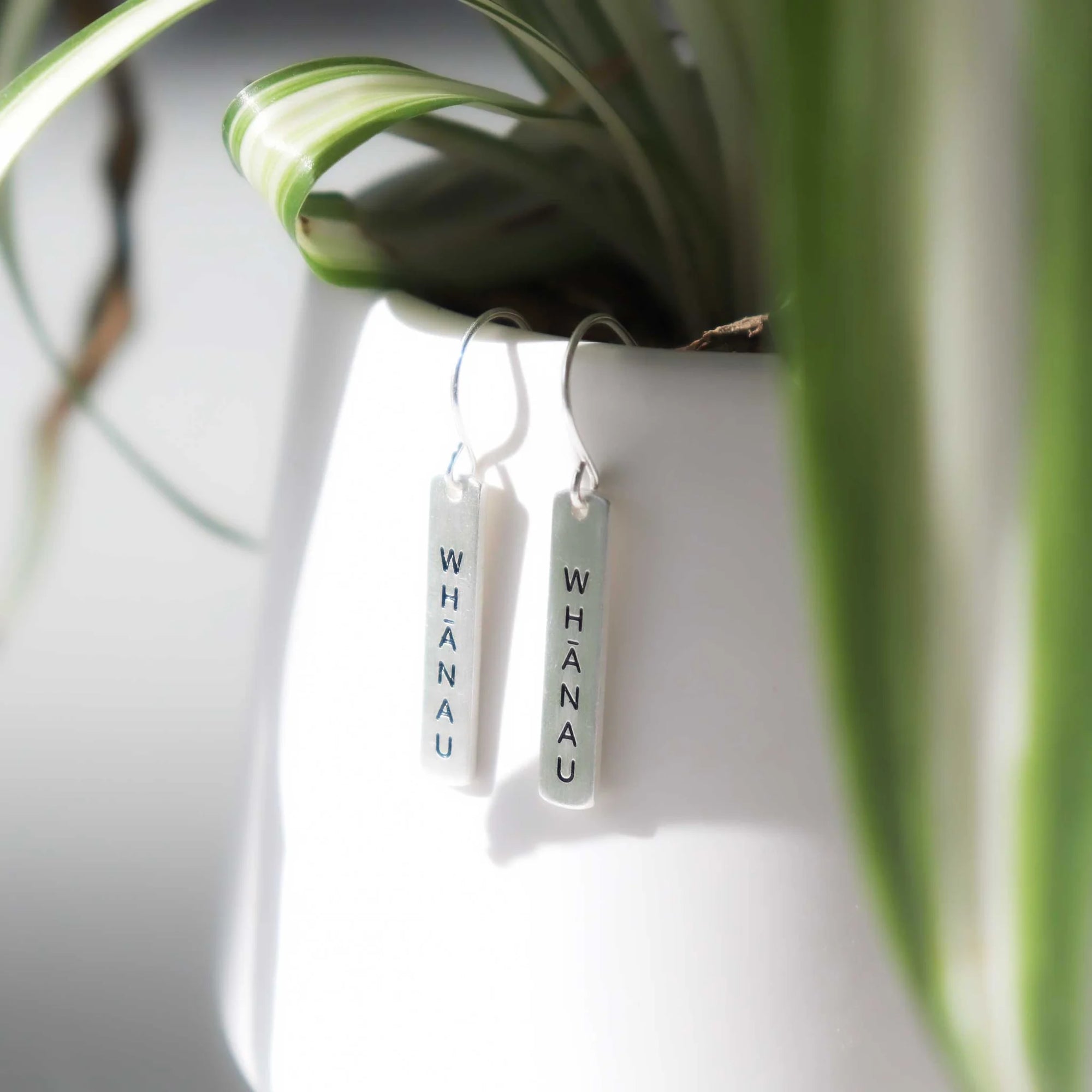 Te Reo Whānau Earrings Silver